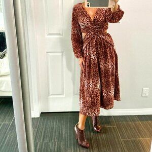 NWT! Anthropologie (RanniGill) Leopard print dress with cut outs in size xs.